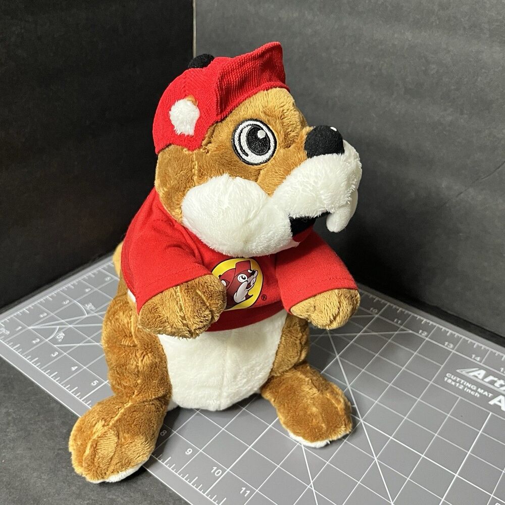 Jaag Buc-ees Beaver Plush 10'' Convenience Station Mascot With Red Hat And Shirt - Picture 2 of 8